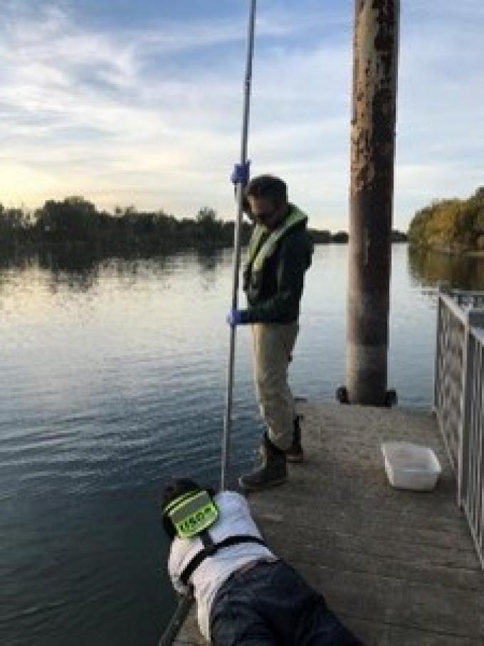 Sampling sediment with corer